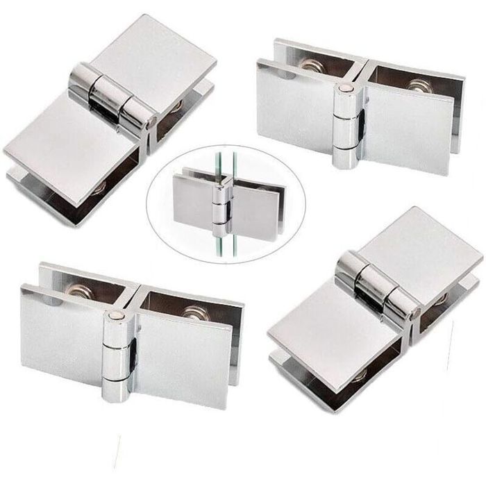 Charnières en verre à 180 degrés ensemble de 4 charnières de porte en verre en alliage de zinc charnières à serrage