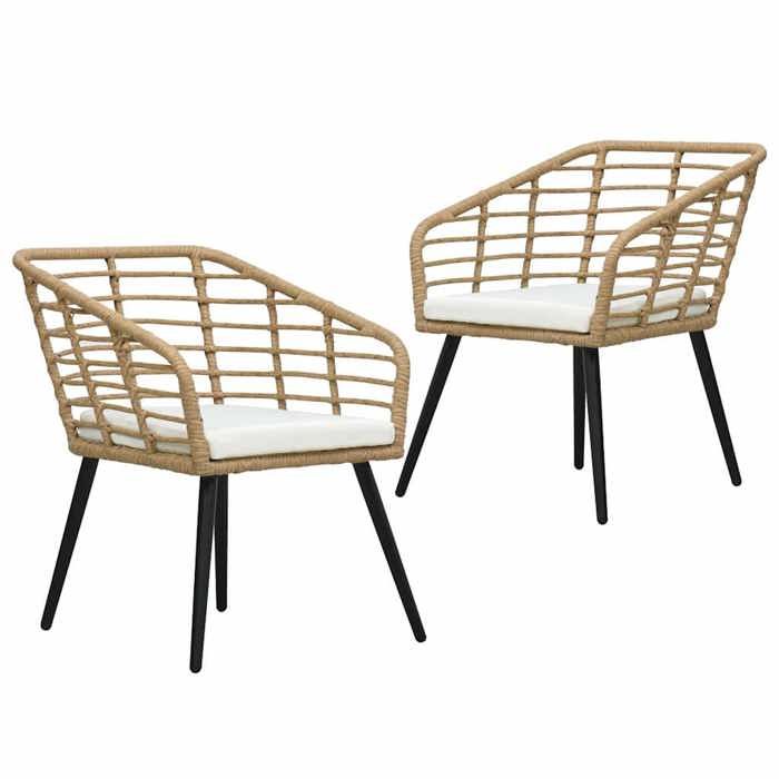 Chaises de jardin - MAISON EXCLUSIVE - Lot de 2 - Résine tressée résistante - Cadre acier - Coussins rembourrés