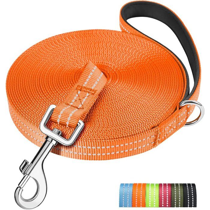 X Laisse robuste et légère pour chien 3 m5 m10 m15 m20 m25 m30 m50 m Avec dragonne Longue isse Orange 5M 5M LAISSE