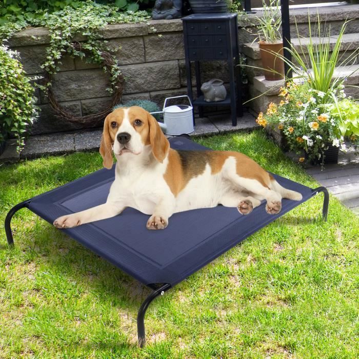Meilleurs prix pour Lit sur pieds pour chien giantex 110x80x18cm capacité 45kg en tissu textilène lit d'animal familier conforme à domicile