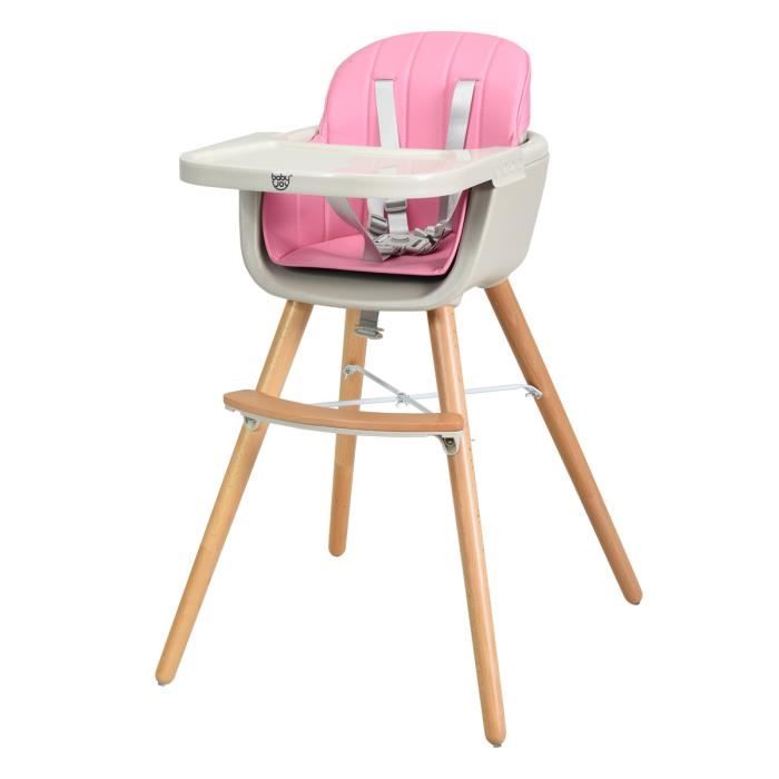 Giantex Chaise Haute Bebe Evolutive 2 En 1 Hauteur Reglable Avec Plateau De Manger Concue En Hetre Et Plastique Rose Achat Vente Chaise Haute Cdiscount