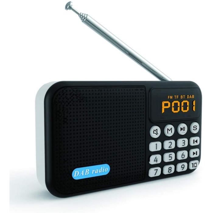 Radio numérique Portable DabDab +, Radio FM, Lecteur MP3 de Poche, HautParleur Bluetooth