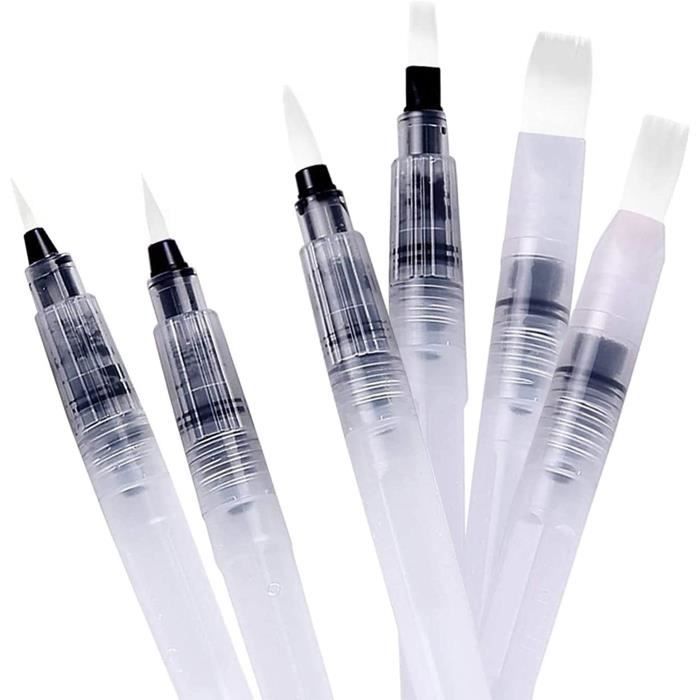 Lot De 9 Pinceaux à Réservoir D'Eau - Pour Aquarelle, Dessin - Nylon Durable - Enfants Et Artistes