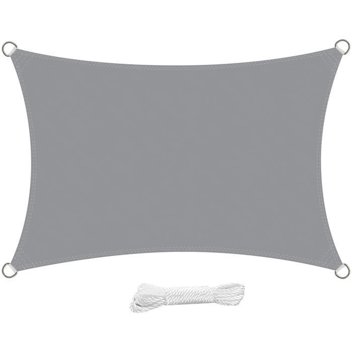 Voile d'ombrage Tissu d'ombrage rectangulaire Protection solaire imperméable avec