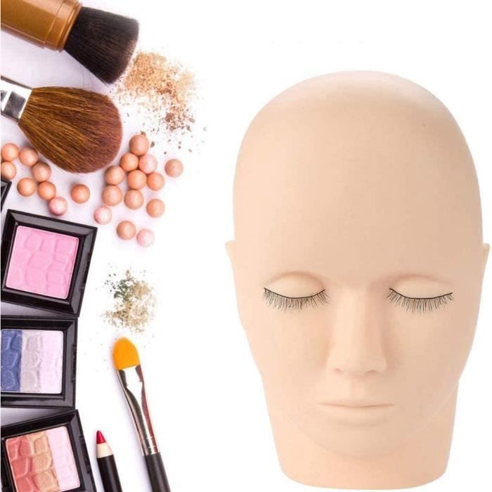Têtes D exercice Pour Coiffure - Tête Pratique Maquillage Silicone Modèle  Formation Professionnelle Cil Greffé
