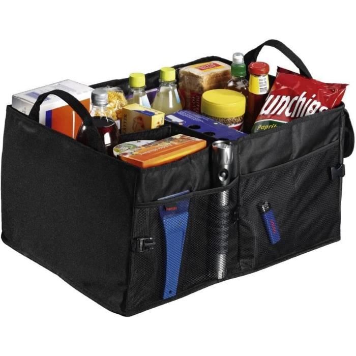 Organiseur De Coffre De Voiture Pliable Avec Sac Isotherme - 105 Litres, 3 Compartiments, Polyester Oxford 600D, 89x37x32 Cm