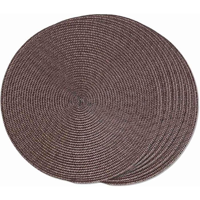FunWheat Lot de 4 sets de table ronds tressés pour tables de salle à manger, lavables, antidérapants, 38,1 cm (turquoise, 4 pièces FunWheat Lot de 4 sets de table ronds tressés pour tables de salle à manger, lavables, antidérapants, 38,1 cm (turquoise, 4 pièces