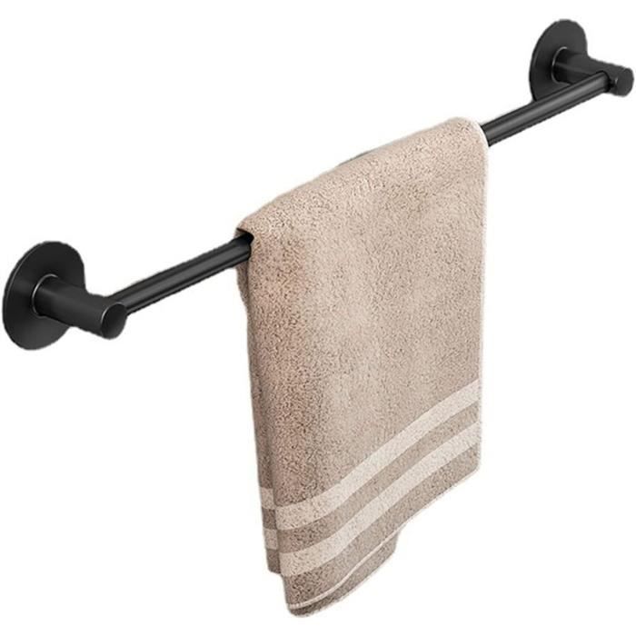 KES Porte-Serviettes Noir Adhésif 75cm - Barre Porte Serviette Acier Inoxydable SUS304 Salle De Bain - Installation Sans Percer