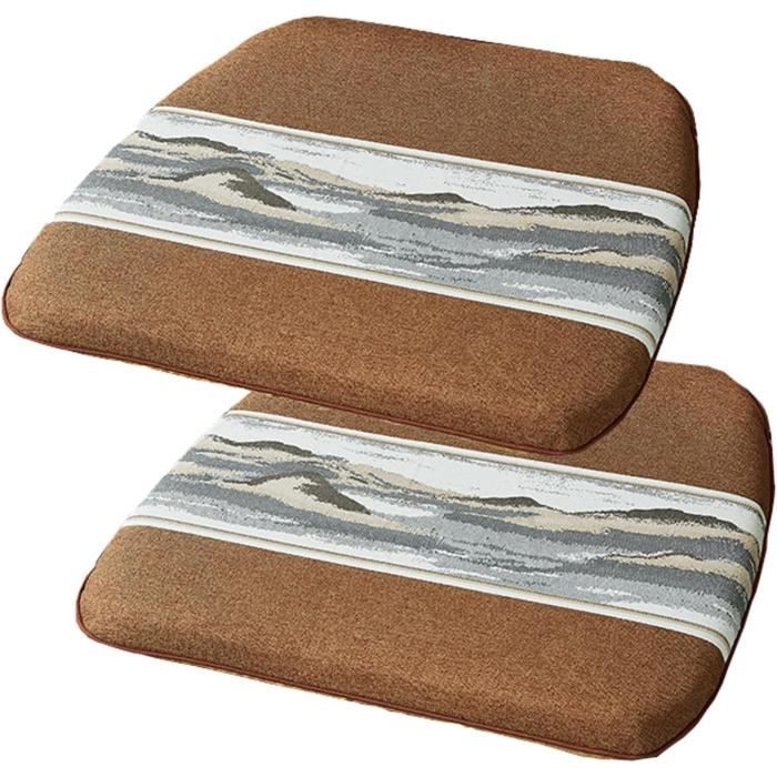 Lot De 6 Coussins De Chaise Déhoussables - 36x38x4cm - Chenille, Antidérapant - Cuisine, Bureau