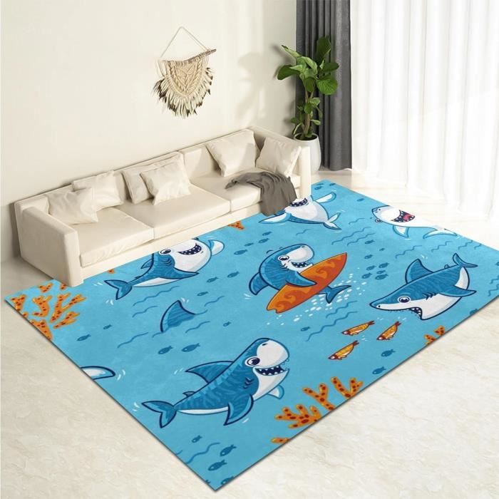 Tapis Doux Lavable Motif Sushi Kawaii - 152 X 91 Cm | Pour Chambre, Salon, Texture Pelucheuse Antidérapante