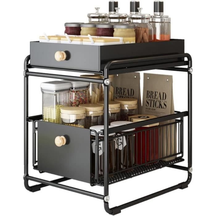 ROLIZOE Rangement Sous Évier à 2 Étages avec Tiroir Coulissants 42.5cm Hauteur Réglable Rangement et Organisation de Cuisine Organisateur Évier Cuisine en Forme de L en Métal pour Salle de Bain ROLIZOE Rangement Sous Évier à 2 Étages avec Tiroir Coulissants 42.5cm Hauteur Réglable Rangement et Organisation de Cuisine Organisateur Évier Cuisine en Forme de L en Métal pour Salle de Bain