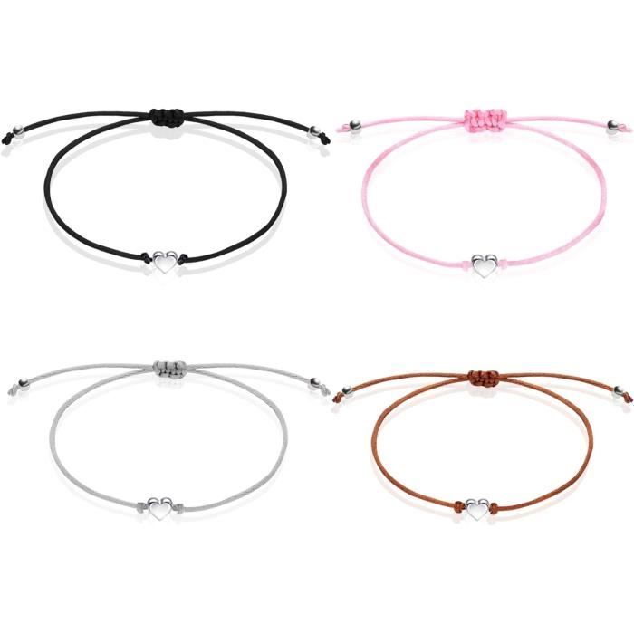 Made by Nami Surfer Bracelet pour hommes et femmes - boho hippie - accessoires de plage et de festival - fabriqués à la main - 100% coton écologique, imperméable et ajustable (Rose) (Jaune