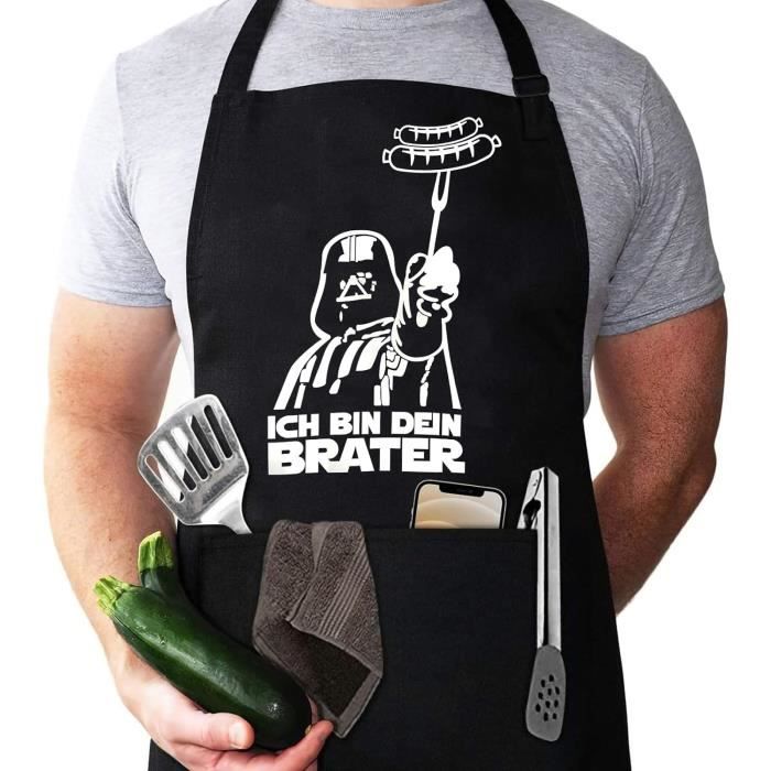 SURALIN Tablier De Barbecue Pour Hommes, Cuisine Homme Humour, Cadeaux Amusants, Vêtements De Fête, Cadeaux De Barbecue 80x60cm