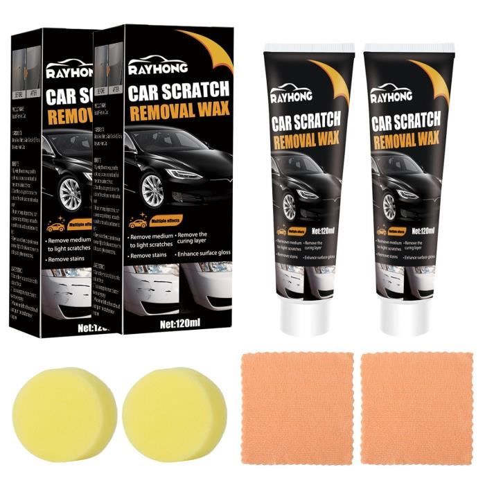 Kit Réparation Rayures Voiture – Crème + Nano Tissu + éponge, élimine Rayures Légères, Pour Toutes Couleurs De Carrosserie - 13