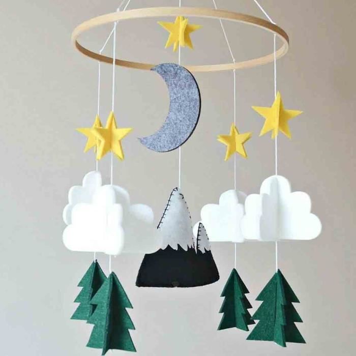 Garcons Filles Lit Bois Mobile Bebe Mobile Nursery Nuit Decoration Feutre Objet Decoratif Banbando2849 Cdiscount Maison