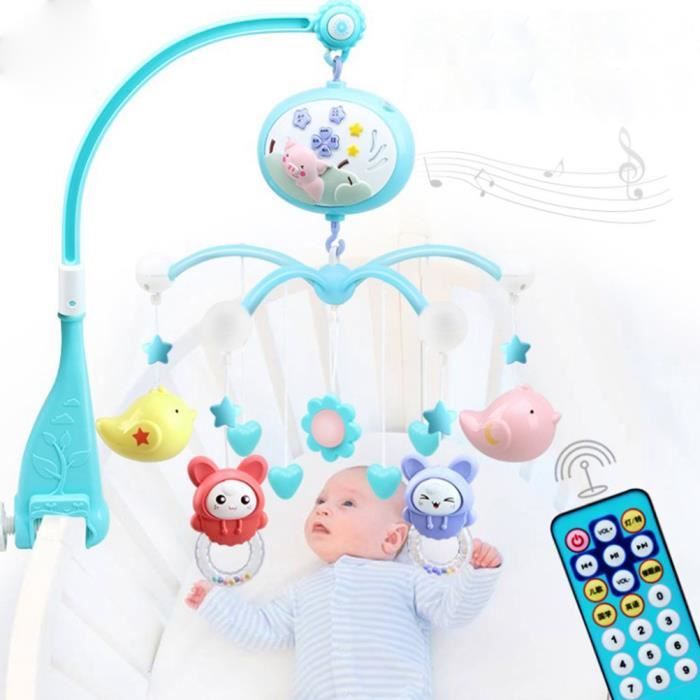 B/éb/é Musique Berceau Mobile Lit Cloche Jouet Infantile Lit D/écoration Jouet Suspendus Cloche Suspendus Hochets Rotation Projection Cadeau