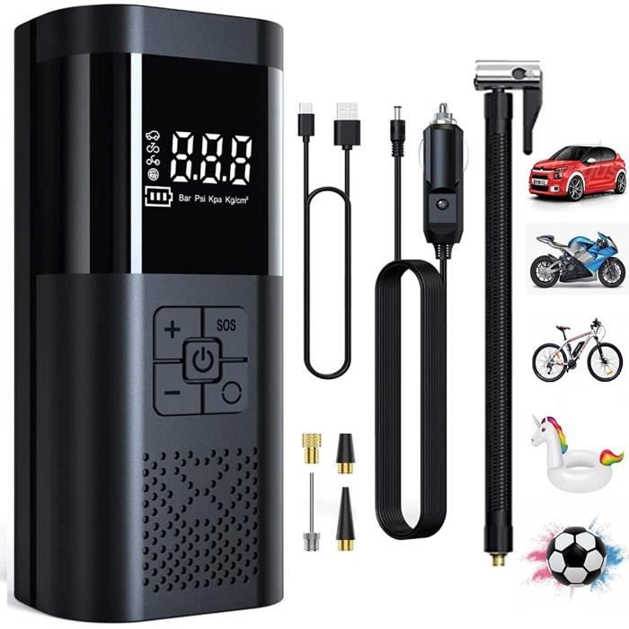 Compresseur D'air Sans Fil DUNLOP 12V - Portable Avec écran Digital, Lampe LED, Pour Pneus Et Gonflables