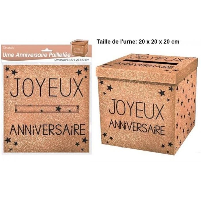 Urne Joyeux Anniversaire Cuivre Cdiscount Sante Mieux Vivre
