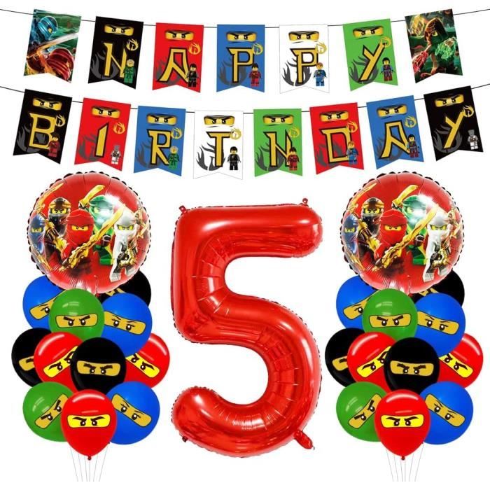Kit Ballons Décoration Anniversaire Voiture Course - Ballons Aluminium Et Bannière Happy Birthday Deco Anniversaire Enfant Course