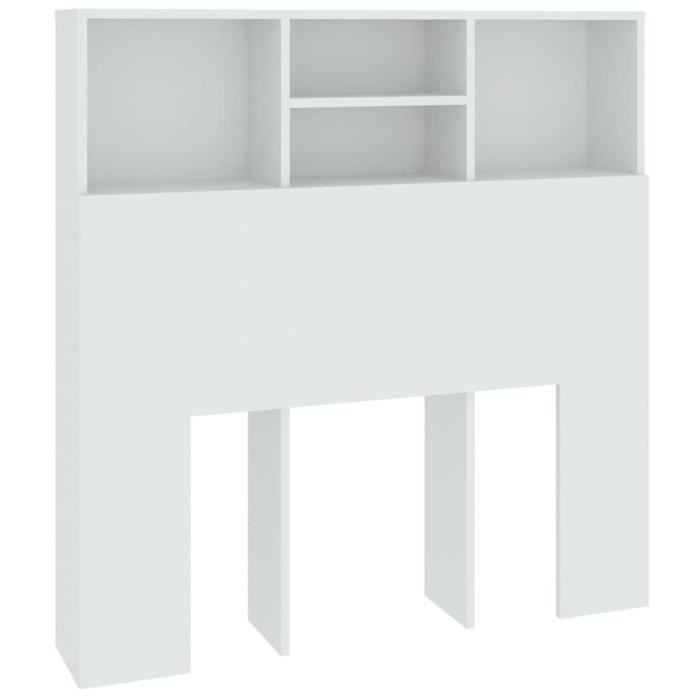 Armoire de tête de lit Blanc BIGBEN - 100x19x1035 cm - Contemporain - Design Armoire de tête de lit Blanc BIGBEN - 100x19x1035 cm - Contemporain - Design