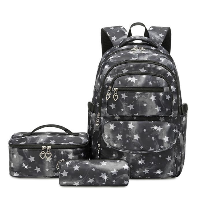 Ensemble de sac d'?�cole ?� motif ciel ?�toil?� - pour filles - noir Noir - Cdiscount Bagagerie 
