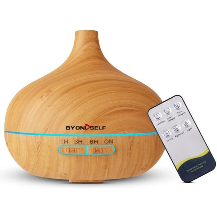 Diffuseur d'arômes d'huiles essentielles électrique, humidificateur d'air à  ultrasons, télécommande, lampe LED, brumisateur, document, voiture, maison,  550ml