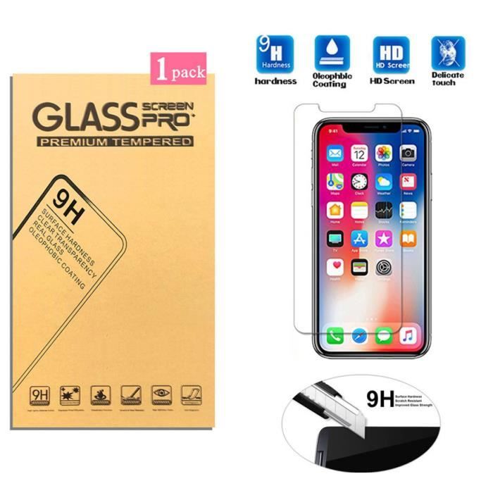 iPhone X Verre Trempé Protection Ecran Vitre Film Protection pour Apple iPhone X 5.8
