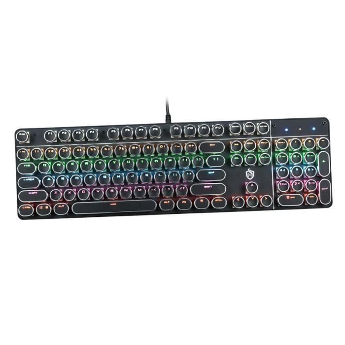 Clavier de Jeu écanique, Clavier Filaire Rétro 104 Touches, Clavier à