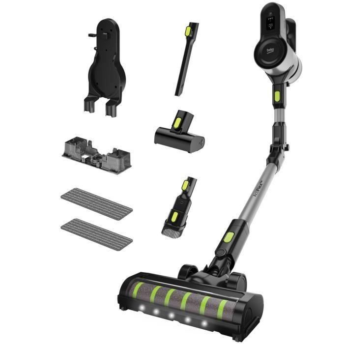 BEKO VRT84225VI - Aspirateur Balai sans Fil - 100 AirWatts - 3 vitesses - Ecran LED - Gris