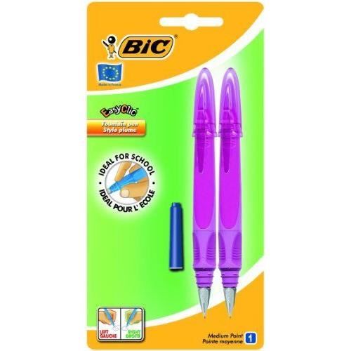 BiC EasyClic Stylo plume Assortiment de couleurs Lot de 2 (Import