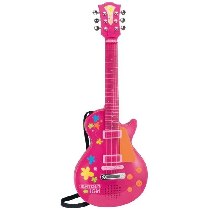 Guitare électronique - BONTEMPI - Rock - Fille - Enfant - Rose - Pile - Instrument de musique