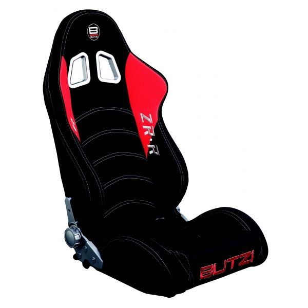 Siège Baquet Sport BW Rouge - Dossier Fixe Avec Glissières Pour Voiture
