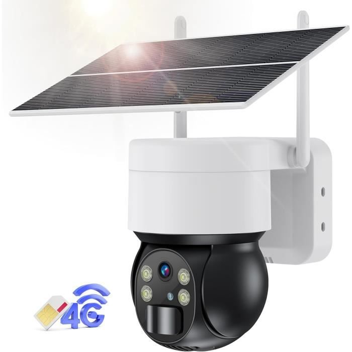 Xega 3G/4G LTE Caméra Surveillance Solaire Avec Carte Sim, 2K HD 4G Caméra Extérieure Sans Fil Inclinable à 355°/90°, Caméra De Surveillance Sans WiFi, Vision Nocturne, Détection De Mouvement, IP66 - Foto 14