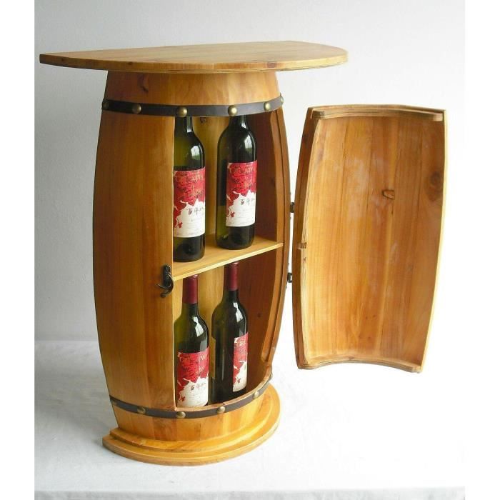 table murale tonneau à vin - dandibo - 0373 - bois massif - vintage - laqué