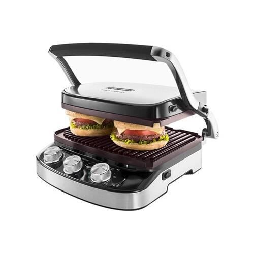 GRILL VIANDE ÉLECTRIQUE AVEC TEMPÉRATURES RÉGLABLES 1500W NOIR ARGENT