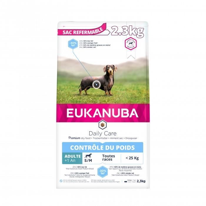 Meilleurs prix pour Croquettes EUKANUBA - Chien Adult taille Small et Medium - Weight Control 2,3kg