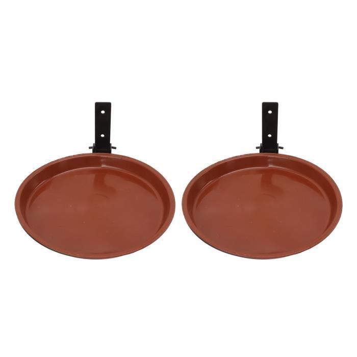 Bain D'oiseaux à Fixer Sur Rambarde - Bol Amovible Vert Métallique - 11.4 Pouces - Marque TIANCENTRAL H