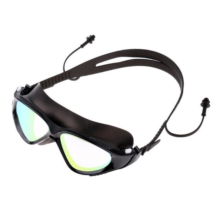 Lunettes De Natation Itian Anti-Brouillard - Silicone Adjustable, Protection UV, Homme/Femme/Enfant (Noir)