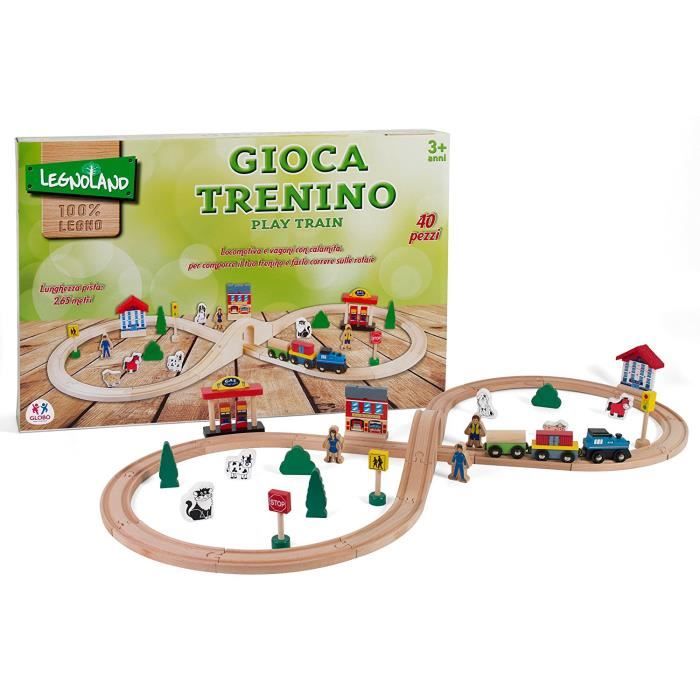 Legnoland 36573 - Rail de train en bois, 40 pièces - Cdiscount