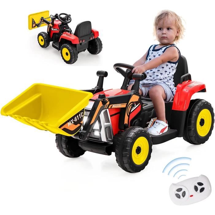 GOPLUS Tracteur Lectrique Enfant Avec Remorque,Batterie 12V,Roue