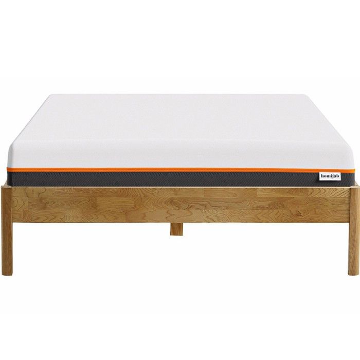 Ensemble lit 140x190 en chêne massif + Matelas mousse gel à mémoire de forme double confort Ensemble lit 140x190 en chêne massif + Matelas mousse gel à mémoire de forme double confort