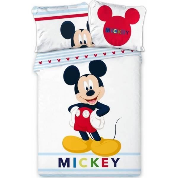 Parure de couette - Mickey Disney - 140x200 + taie + drap housse - Noir - 100% Polyester - Classique