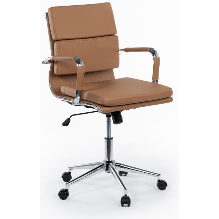 Chaise De Bureau Metallique A Roulettes Fhot Brun Praline Achat Vente Chaise De Bureau Soldes Sur Cdiscount Des Le 20 Janvier Cdiscount