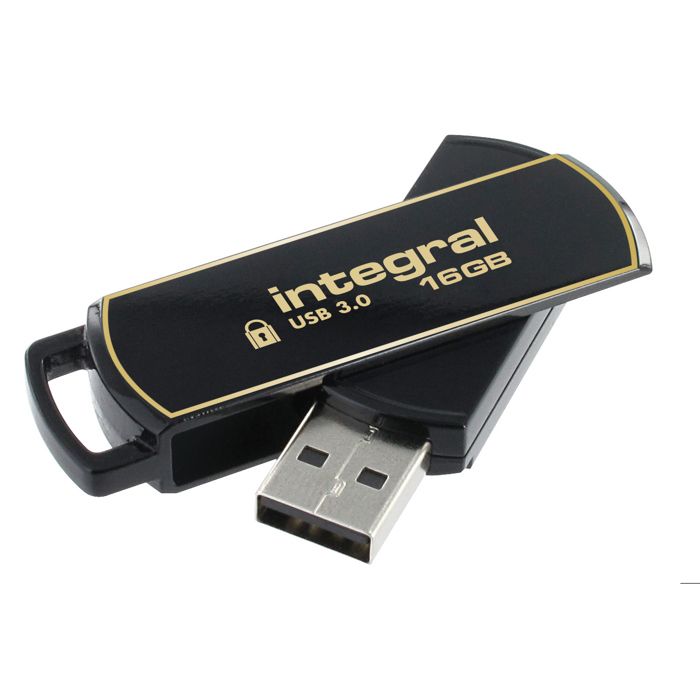 Clé USB INTEGRAL Secure 360 - 16 Go - USB 3.0 - Noir