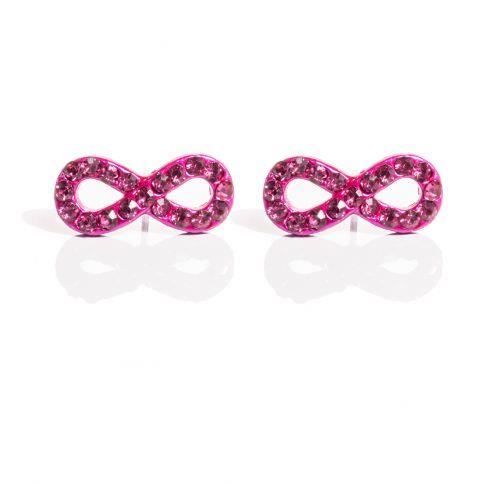 Boucles D'oreilles En Résine Rose Fuchsia Avec Strass - Sans Nickel - Neuf Avec étiquettes