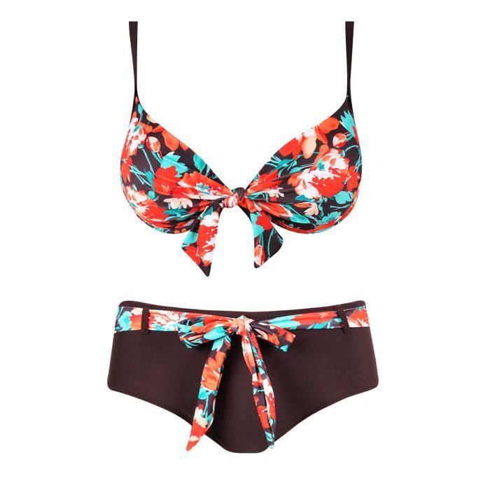 Ensemble Maillot De Bain Femme 2 Pièces Push-Up EONAR - Bikini Armaturé Rembourré Avec Bretelles Réglables