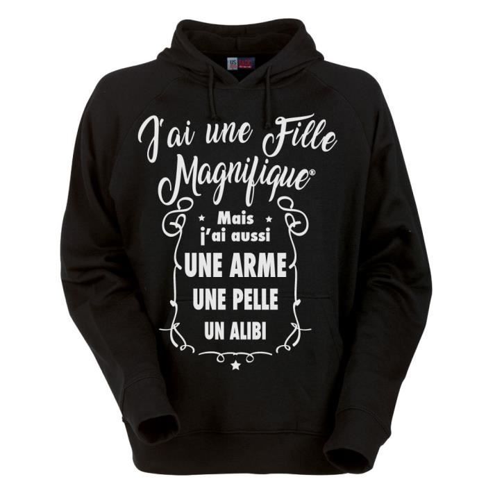 Sweat A Capuche Noir Humoristique J Ai Une Fille Magnifique J Ai Aussi Una Arme Une Pelle Et Un Alibi 100 Coton Cadeau Fete Noir Cdiscount Pret A Porter Sweat A Capuche Noir Humoristique J Ai Une Fille Magnifique J Ai Aussi Una Arme Une Pelle Et Un Alibi 100 Coton Cadeau Fete Noir Cdiscount Pret A Porter