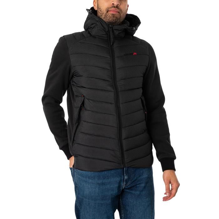 Superdry Veste ZippÃ©e Capuche Homme Veste Matelassée Hybride À