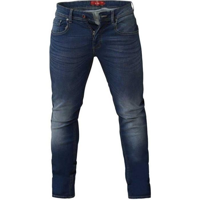 Jean moulant grande taille AMBROSE Duke Homme Coupe bouffante  Taille basse Bleu foncé