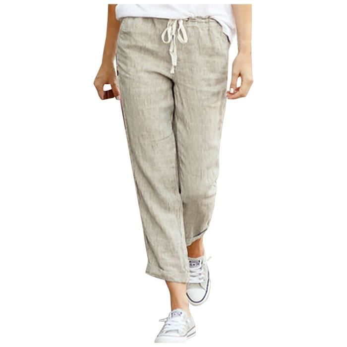 Pantalon Fille Duxyoz Coton-Lin - Taille Élastique, Poches | Style Palazzo Décontracté Pour Sport Ou École
